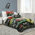 thumbnail image 1 of Lush Decor 100% Polyester Rock N Roll Reversible Quilt Black/Multi 4Pc Set Twin-XL, 1 of 11