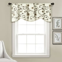 Lush Decor 100% Polyester Royal Garden Faux Silk Embroidered Valance Neutral Single 18x42