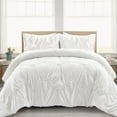 thumbnail image 1 of Lush Decor 100% Polyester Ruched Chevron Comforter White 3Pc Set Full/Queen, 1 of 10