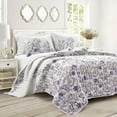thumbnail image 1 of Lush Decor 100% Polyester Tanisha Quilt Gray/Purple 5Pc Set King, 1 of 8