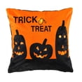 thumbnail image 1 of Lush Decor Halloween Trick Or Treat Pumpkin LED Decorative Pillow Orange / Black Single 12 in X 12 in, 1 of 4