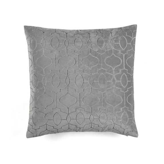 Lush Decor 100% Polyester Velvet Geo Decorative Pillow Cover Dark Gray Single 20x20