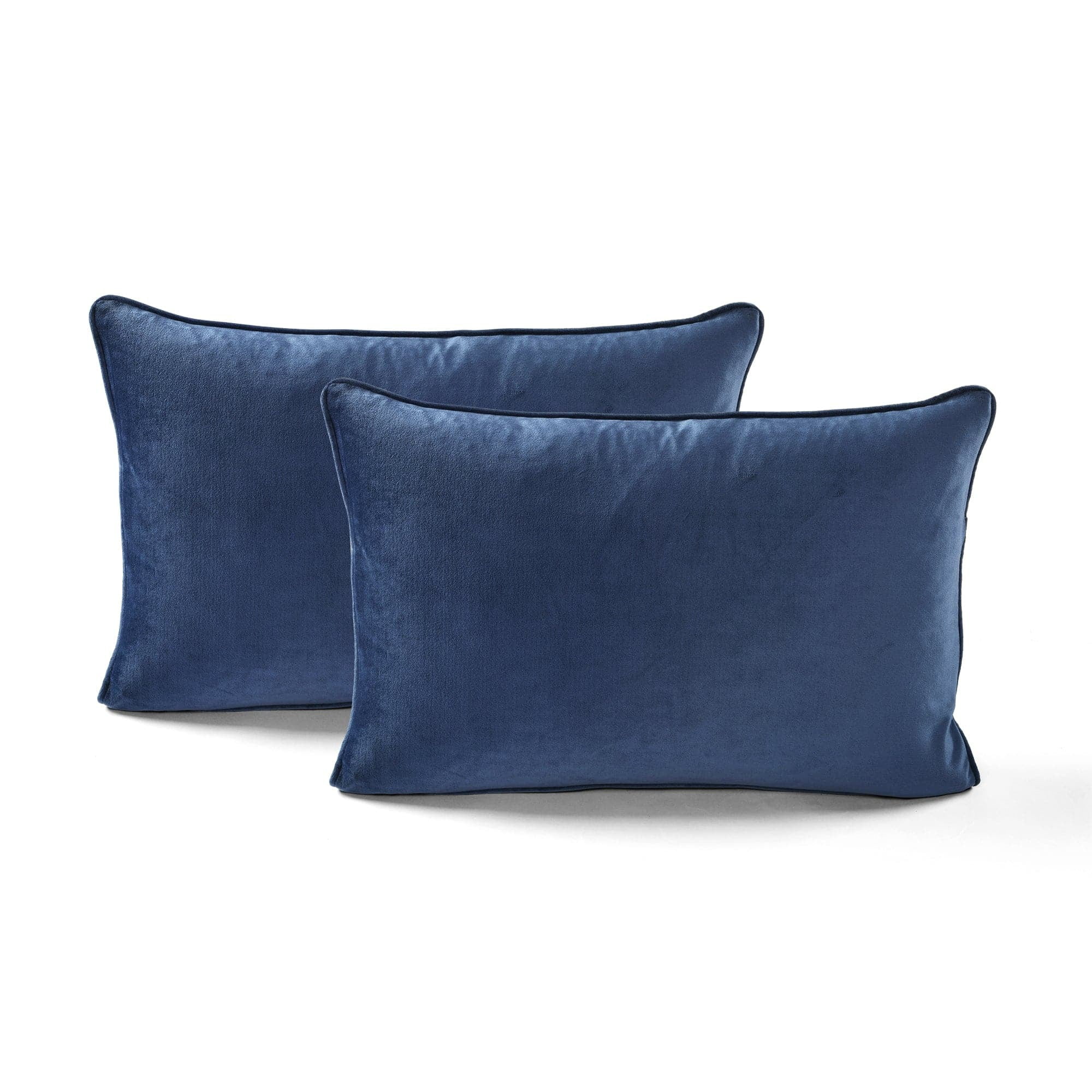 Navy Velvet Rectangular Euro Pillow Covers, 2-Pack