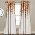 thumbnail image 1 of Lush Decor 100% Polyester Weeping Flower Room Darkening Window Curtain Panels Turquoise/Tangerine 52X108+2 Set, 1 of 11