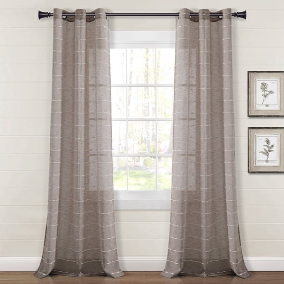Lush Decor 2 Piece Embroidery Sheer Curtain Sets