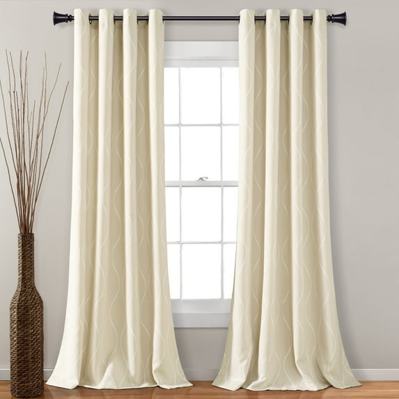 Lush Decor 2 Piece Geometric Light Filtering Curtain Set