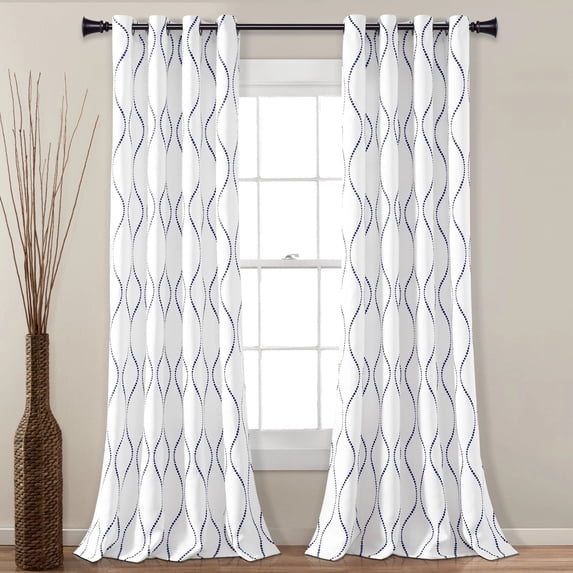 Lush Decor 2 Piece Geometric Light Filtering Curtain Set
