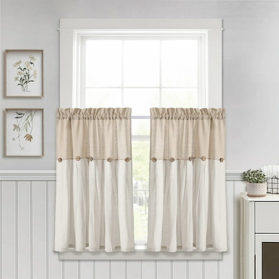 Lush Decor 2 Piece Light Filtering Curtain Set