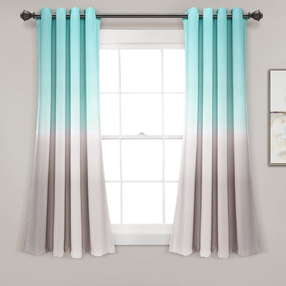 Lush Decor 2 Piece Ombre Light Filtering Curtain Set