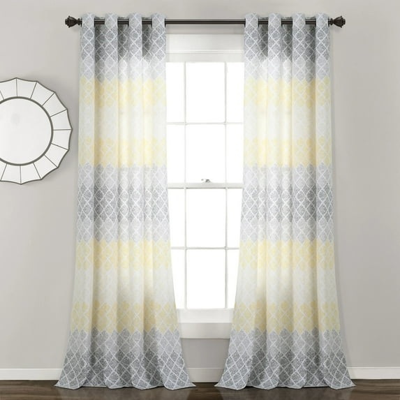 Lush Decor 2 Piece Ombre Light Filtering Curtain Set