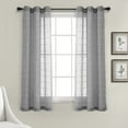 thumbnail image 1 of Lush Decor Farmhouse Textured Sheer Farmhouse Gray Texture Sheer Grommet Curtain Sets, 38" x 63" (2 Panels), 1 of 11