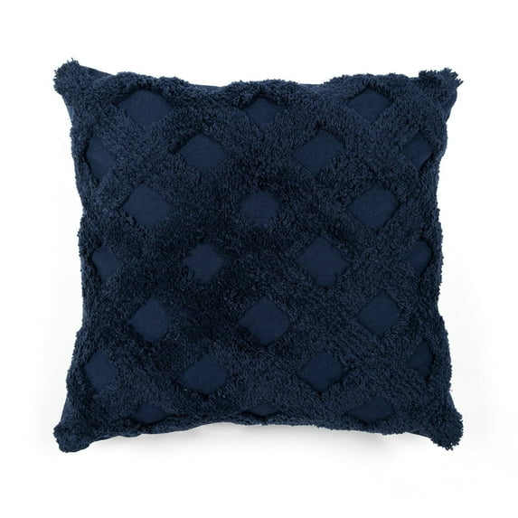 Lush Decor 20 in x 20 in Blue Woven Cotton Decorative Pillow Cover