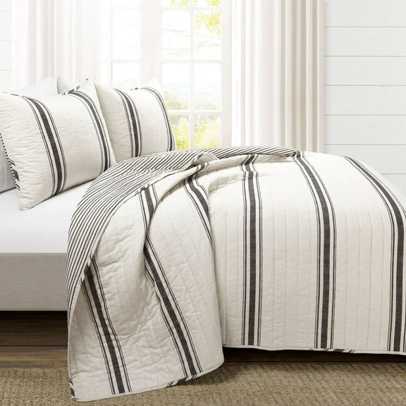 Lush Decor 320 Thread Count 3 Piece Quilt Set, King