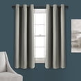 thumbnail image 1 of Lush Decor Absolute Blackout 63" x 38" Solid Dark Gray Metal Grommets Pair Window Panel, 1 of 11