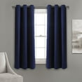 thumbnail image 1 of Lush Decor Absolute Blackout 63" x 38" Solid Navy Metal Grommets Pair Window Panel, 1 of 11