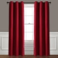 thumbnail image 1 of Lush Decor Absolute Blackout 84" x 38" Solid Burgundy 100% Polyester Metal Grommets Pair Window Panel, 1 of 11