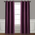 thumbnail image 1 of Lush Decor Absolute Blackout 84" x 38" Solid Plum Metal Grommets Pair Window Panel, 1 of 11