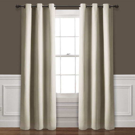 Lush Decor Absolute Blackout 95'' x 38'' Solid Wheat 100% Polyester Metal Grommets Pair Window Panel