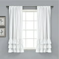 thumbnail image 1 of Lush Decor Allison Ruffle Ruffle 63" x 40" Solid White 3" Rod Pocket Pair Window Panel, 1 of 11