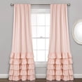 thumbnail image 1 of Lush Decor Allison Ruffle Ruffle 84" x 40" Solid Blush 100% Polyester 3" Rod Pocket Pair Window Panel, 1 of 11