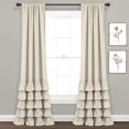 thumbnail image 1 of Lush Decor Allison Ruffle Ruffle 84" x 40" Solid Neutral 3" Rod Pocket Pair Window Panel, 1 of 11