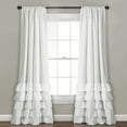 thumbnail image 1 of Lush Decor Allison Ruffle Ruffle 95" x 40" Solid White 3" Rod Pocket Pair Window Panel, 1 of 11