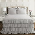thumbnail image 1 of Lush Decor Allison Light Gray Ruffle Skirt Bedspread, Full - 3-Pc Set, 1 of 11
