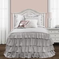 thumbnail image 1 of Lush Decor Allison Ruffle Skirt Bedspread, Twin XL, Light Gray, 2-Pc Set, 1 of 11