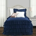 thumbnail image 1 of Lush Decor Allison Ruffle Skirt Bedspread, Twin XL, Navy, 2-Pc Set, 1 of 11