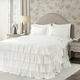 thumbnail image 1 of Lush Decor Allison Ruffle Skirt Polyester Bedspread, Full, White, 3-Pc Set, 1 of 11