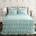 thumbnail image 1 of Lush Decor Allison Ruffle Polyester Bedspread, Aqua, Queen - 3-Pc Set, 1 of 11