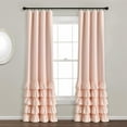 thumbnail image 1 of Lush Decor Allison Ruffle 100% Lined Blackout Solid Pattern Rod Pocket Window Curtain Panel White Single 40X84, 1 of 8