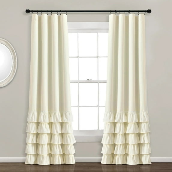 Lush Decor Allison Ruffle Window Panel Blackout - Blush-Single- 84 x 40