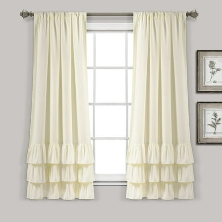 Lush Decor Allison Ruffle Window Panels - White - 84 x 40