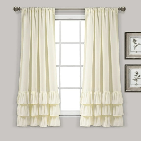 Lush Decor Allison Ruffle Window Panels - White - 84 x 40
