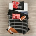 thumbnail image 1 of Lush Decor American Football Reversible Oversized Kids Quilt Black/Navy 4Pc Set Twin, 1 of 11