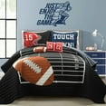 thumbnail image 1 of Lush Decor American Football Reversible Oversized Kids Quilt Black/Navy 5Pc Set Full/Queen, 1 of 11