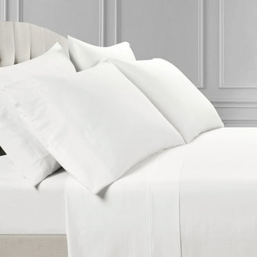 Lush Decor Aria Dots Solid Cotton Embroidery Detail Sheets, King, White, 6-Pc Set