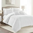 thumbnail image 1 of Lush Decor Arora Pleat Textured Polyester Comforter, King, White, 5-Pc Set, 1 of 11