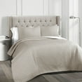 thumbnail image 1 of Lush Decor Ava Diamond Minimalist Modern Solid Cotton Lightweight Oversized Quilt, Full/Queen, Gray, 2-3 Piece Set, 1 of 11