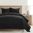 thumbnail image 1 of Lush Decor Ava Diamond Oversized Cotton Quilt Set, 3 Piece Set, King, Black - Soft & Cozy Quilted Bedding Set - Queen Quilt - Black Bedspread - Traditional, Farmhouse & Minimalist Bedroom Decor, 1 of 9