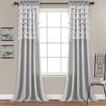 thumbnail image 1 of Lush Decor Avery Ruffle 84" x 54" + 2" Header Ruffle Light Gray 3" Rod Pocket Pair Window Panel, 1 of 11