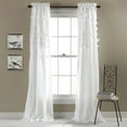 thumbnail image 1 of Lush Decor Avery Ruffle 95" x 54"+ 2" Header Ruffle White 3" Rod Pocket Pair Window Panel, 1 of 11