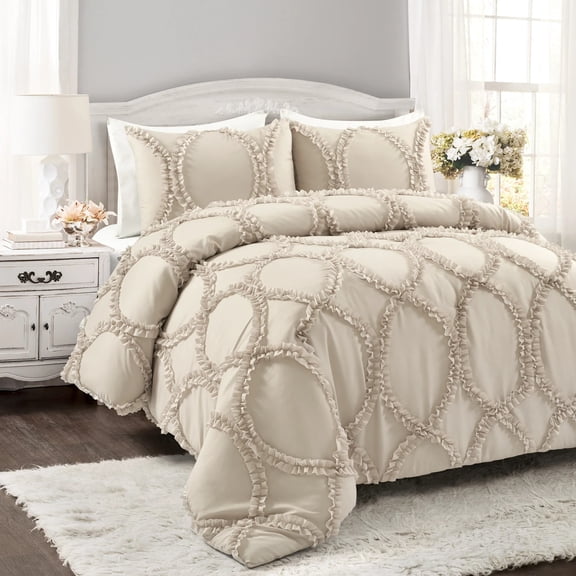 Lush Decor Avon Comforter Neutral 3Pc Set King