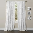 thumbnail image 1 of Lush Decor Avon Ruffle 95" x 54" Solid White 3" Rod Pocket Single Window Panel, 1 of 11