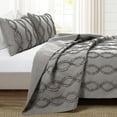 thumbnail image 1 of Lush Decor Avon Textured Ruffle Quilt Dark Gray 3Pc Set King, 1 of 11