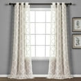 thumbnail image 1 of Lush Decor Avon Trellis Sheer Sheer 84" x 38" Trellis Beige Metal Grommets Pair Window Panel, 1 of 11