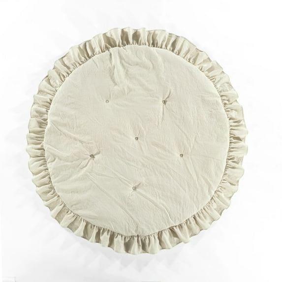 Lush Decor Baby Round Ruffle Play Mat Neutral Single 36" Diameter