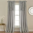 thumbnail image 1 of Lush Decor Bayview Embroidery Detail 84" x 54" + 2" Header Solid Gray 100% Polyester 3" Rod Pocket 2-Pc Set Window Panel, 1 of 11