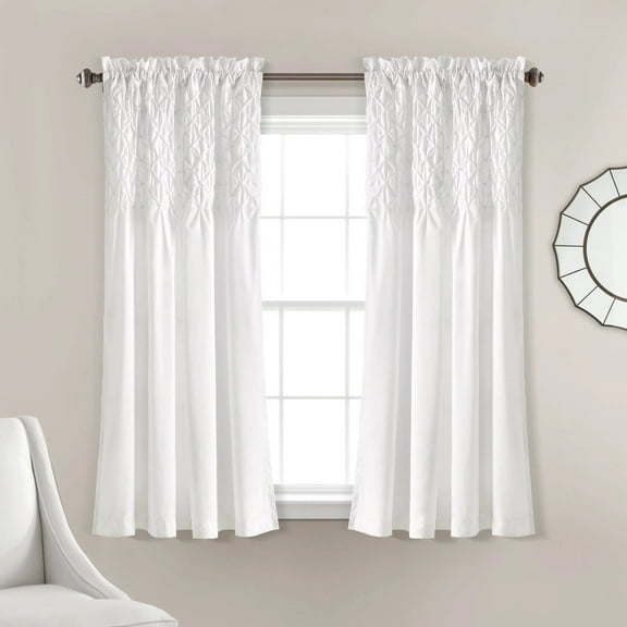 Lush Decor Bayview Window Curtain Panels White 54X63+2 Set